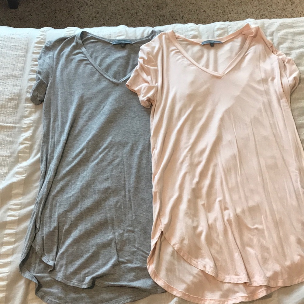 Grey and Blush V-neck Emma Tops